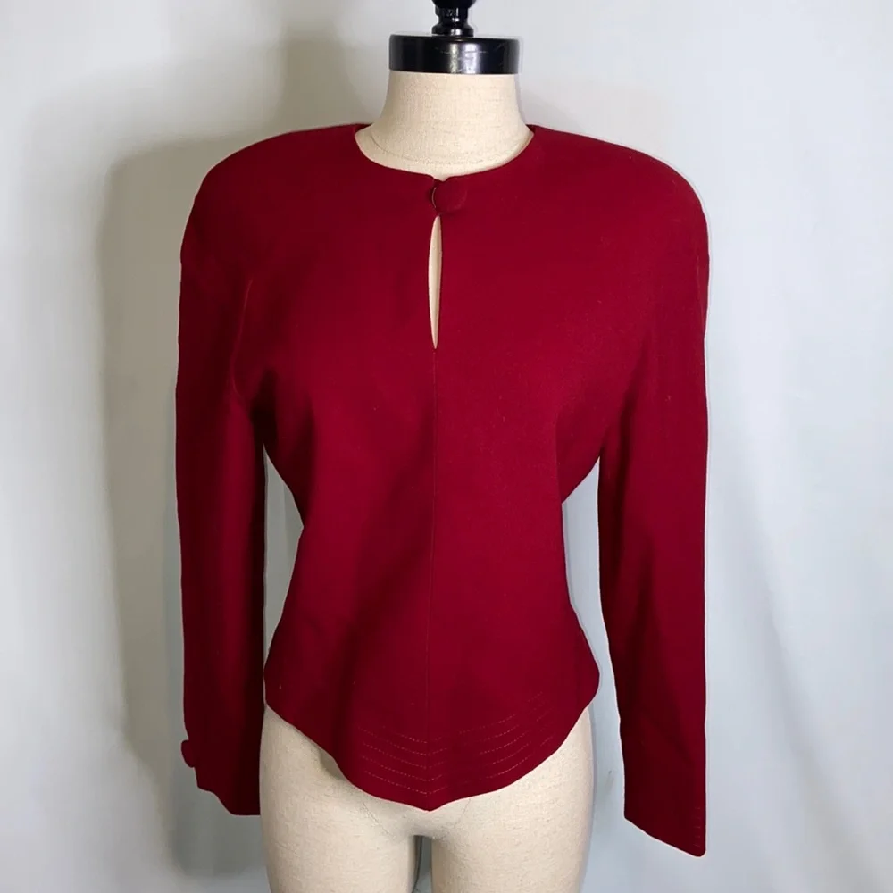 Christian Dior Red Long Sleeves Vintage Top Size 2